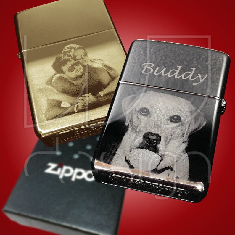Photo engraved Zippo Lighter Etsy