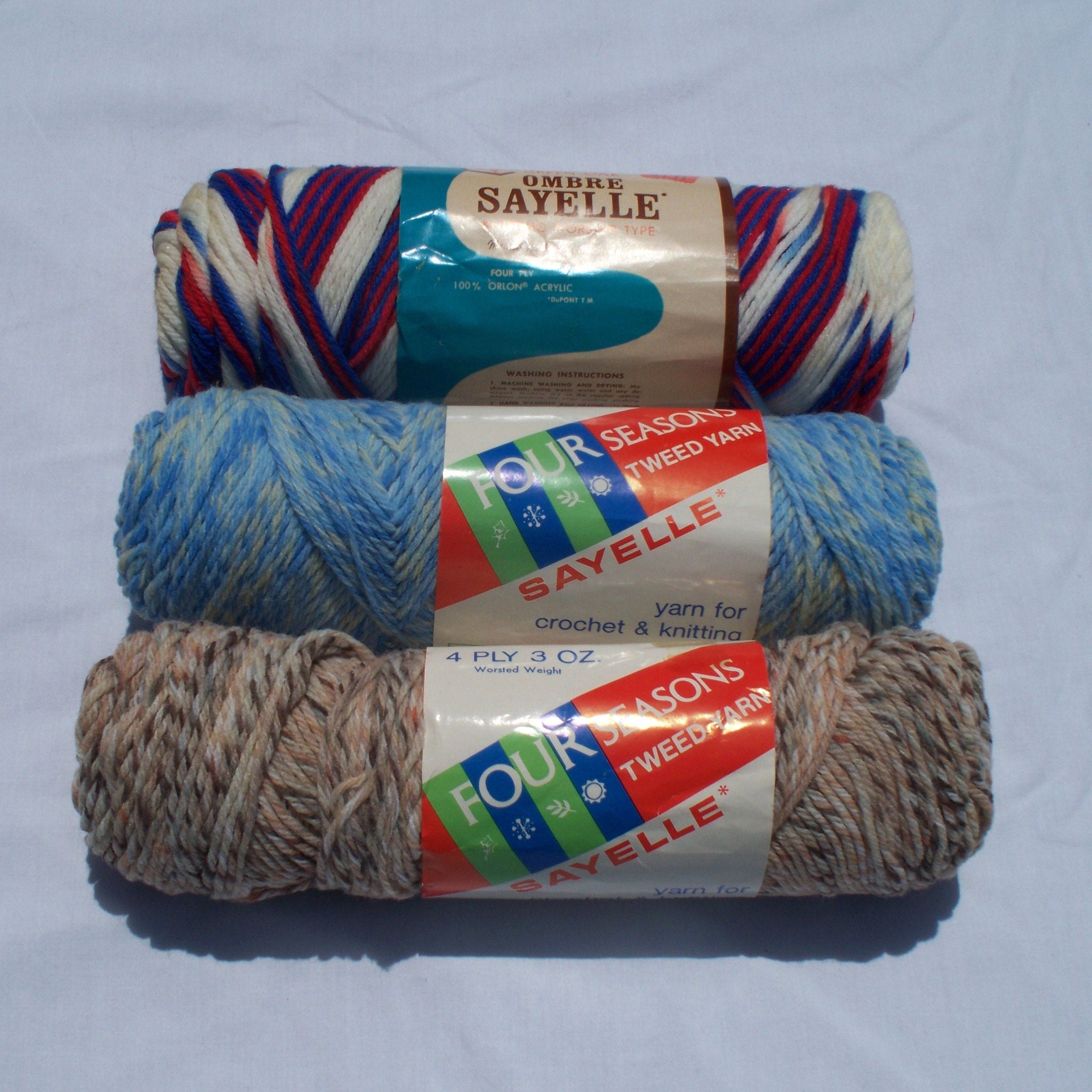 Vtg DuPont 100% ORLON Acrylic Knitting Crocheting Yarn 4-Ply ~ 9 oz BABY  YELLOW