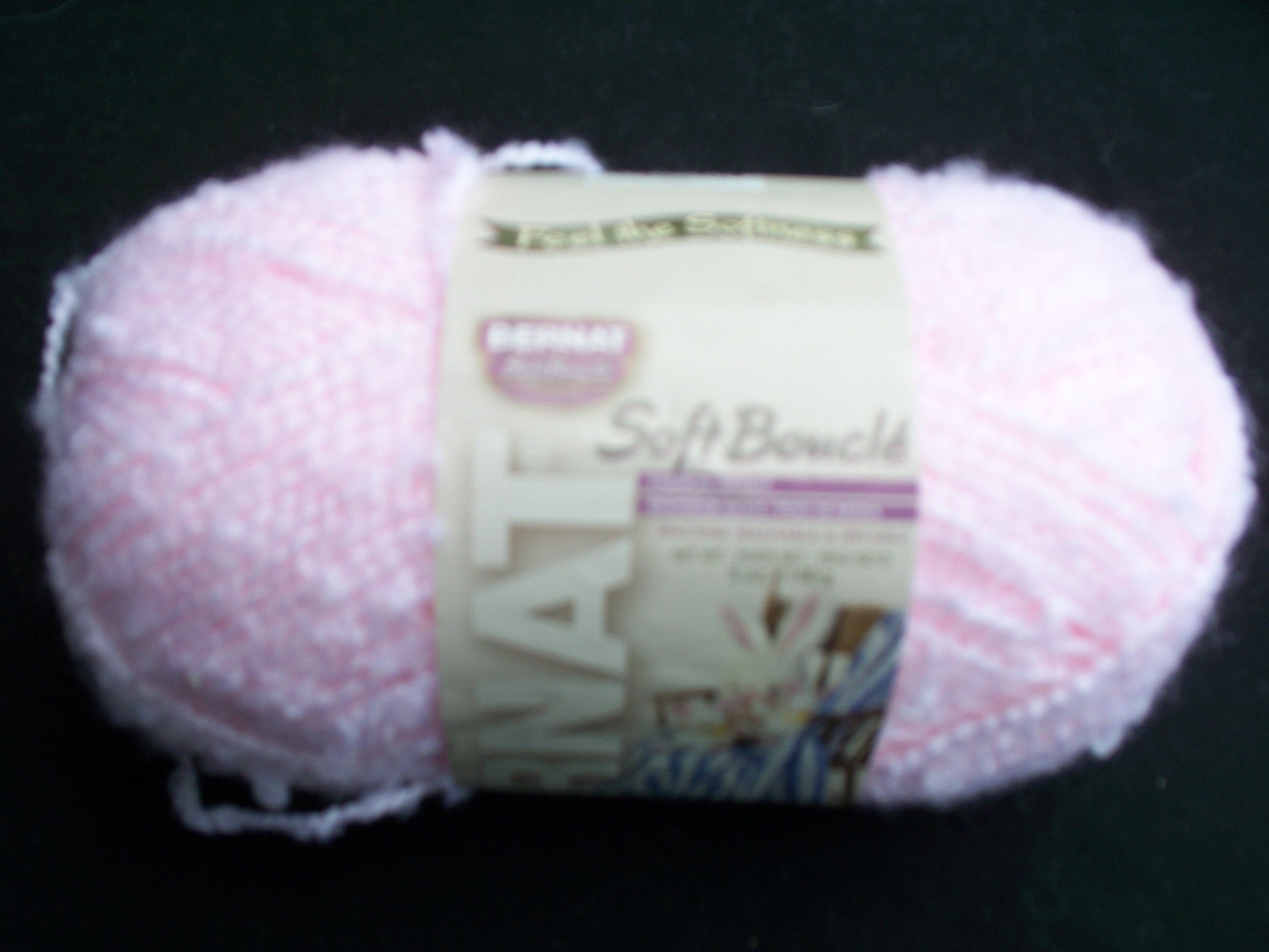 Green Bernat Baby Blanket Yarn or Pink Bernat Soft Boucle Yarn