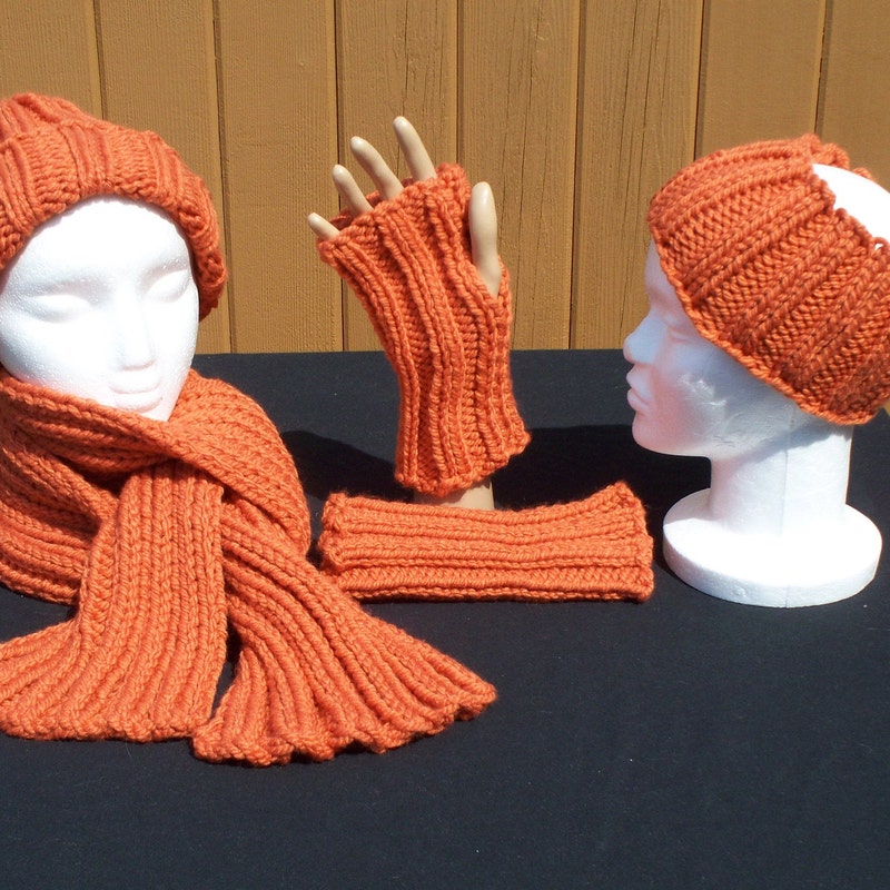 Knitted Scarf in Orange