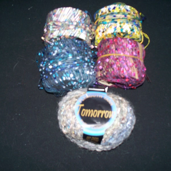 Ladder / Trellis Yarn, Plymouth Tomorrow and Others, Blue, Yellow, Gray, Pink, Purple, Green, Novelty Yarn, Specialty Yarn, Free Shipping