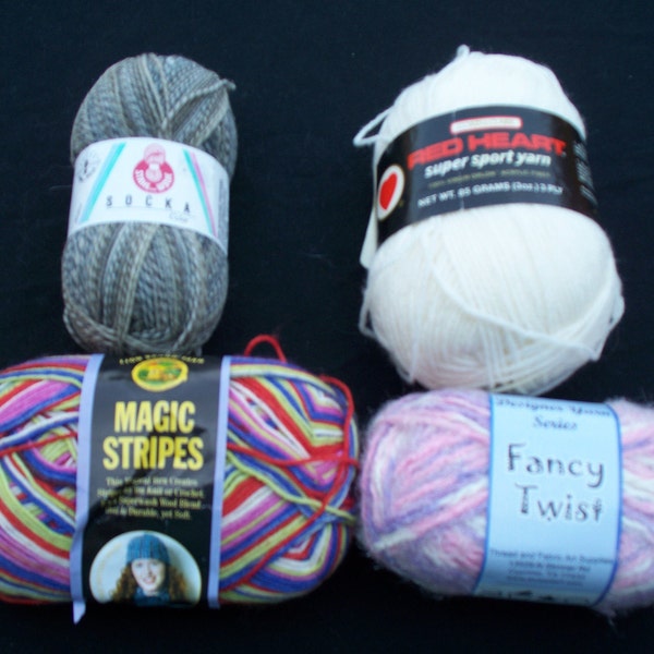 Lion Brand Magic Stripes Yarn, Thread Fancy Twist, Stahl Wolle Socka, or Red Heart Super Sport, Novelty Yarn, Sock Yarn Free Shipping