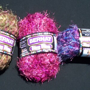 Bernat Bling Bling Yarn, Choice of Cabaret Crimson, Spotlight Sage or Puttin&#39; on the Ritz, Novelty Speciality Yarn Free Shipping