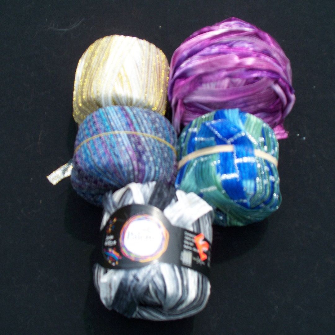 Shiny Ribbon Yarn: Variegated Colors, Pallette Collection, Craft ...
