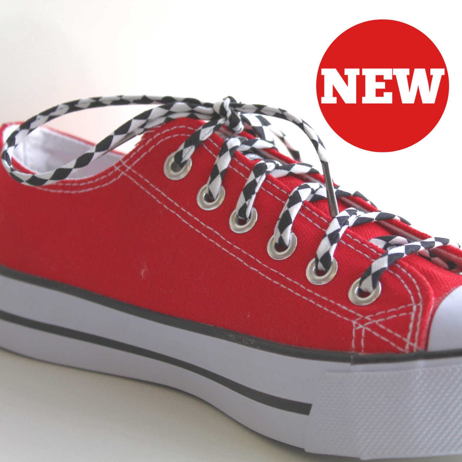 black and white checkered shoelaces