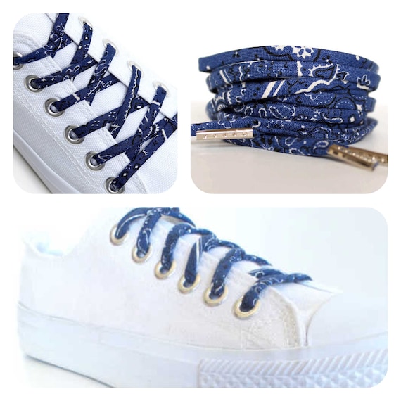 Blue Bandana Shoelaces