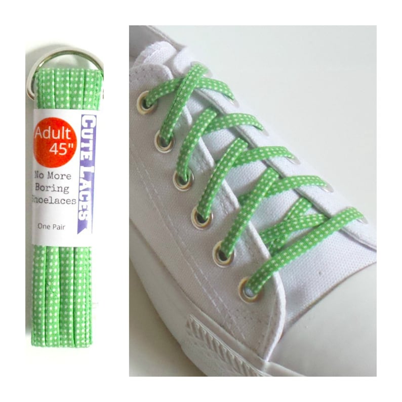 Shoelaces Green Polka Dots Shoe Laces Great on Converse Etsy