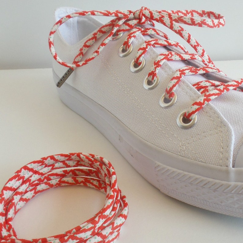 Shoelaces with Tiny Christmas Trees Red White and Green Etsy