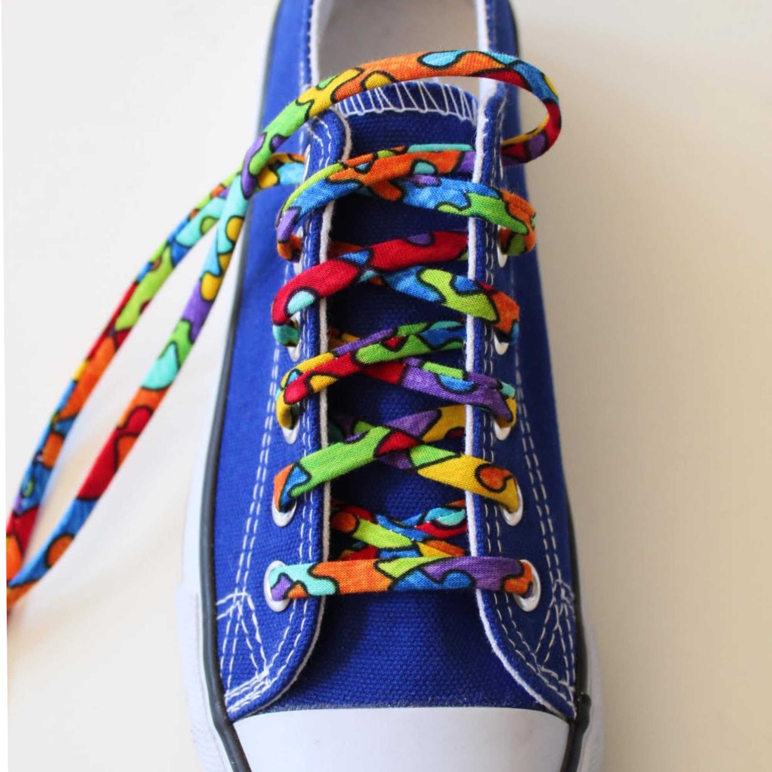 Jigsaw Puzzle Shoelaces Autism Awareness Metal Tipped Shoe Laces Great for Converse and Vans Etsy