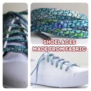 Mermaid Tail Shoelaces - Bright Fun Shoe Laces - Shoestrings - Matching Face Mask