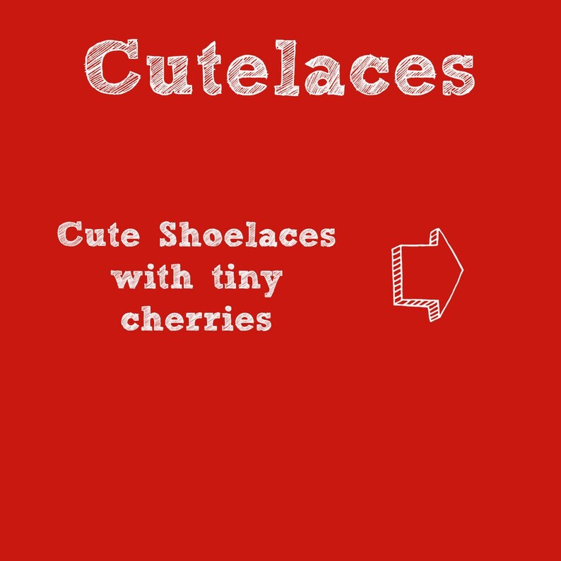 Cherry Cute Fruit Red on White Wedding Shoe Laces Shoelace Swap Cotton 2nd anniversary gift Shoelaces -Cherries Shoe Strings