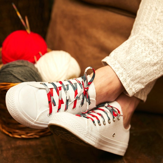 VANS Authentic Red White Sneaker Shoe Laces Men 8.0 Women 9.5 | eBay