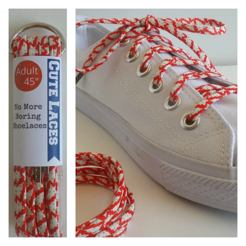 Shoelaces with Tiny Christmas Trees Red White and Green Etsy