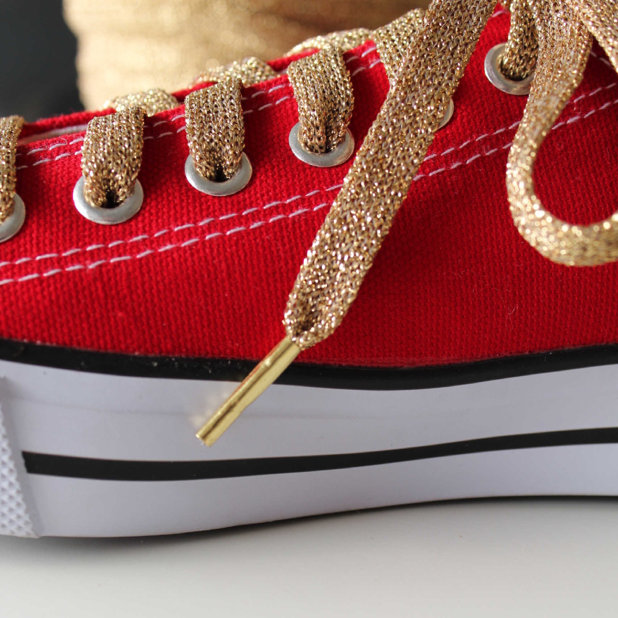 Gold Shoelaces with Gold Metal Tips Shoe Laces Etsy
