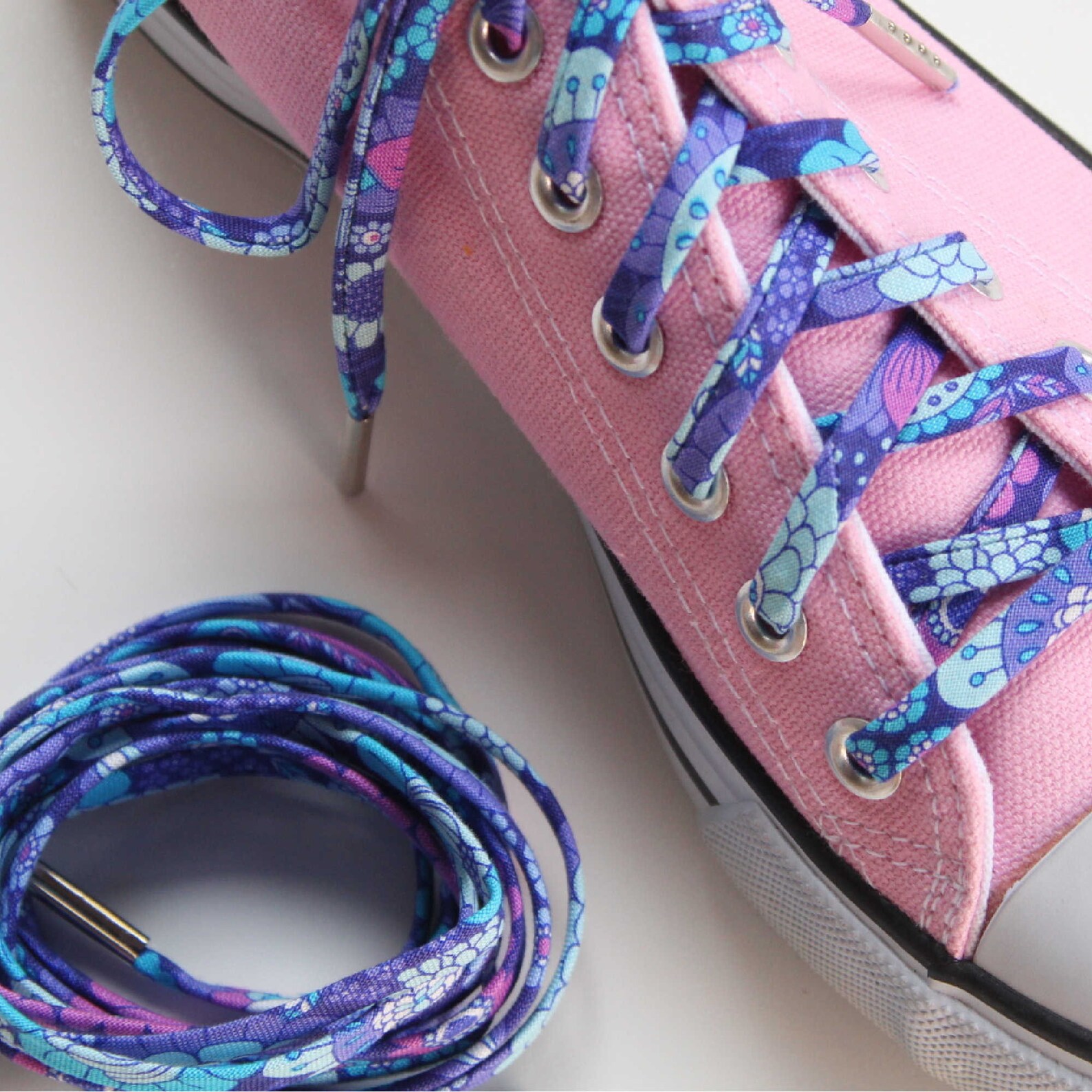 Shoelaces Boho Chic Purple and Blue Patterned Shoe Laces Etsy