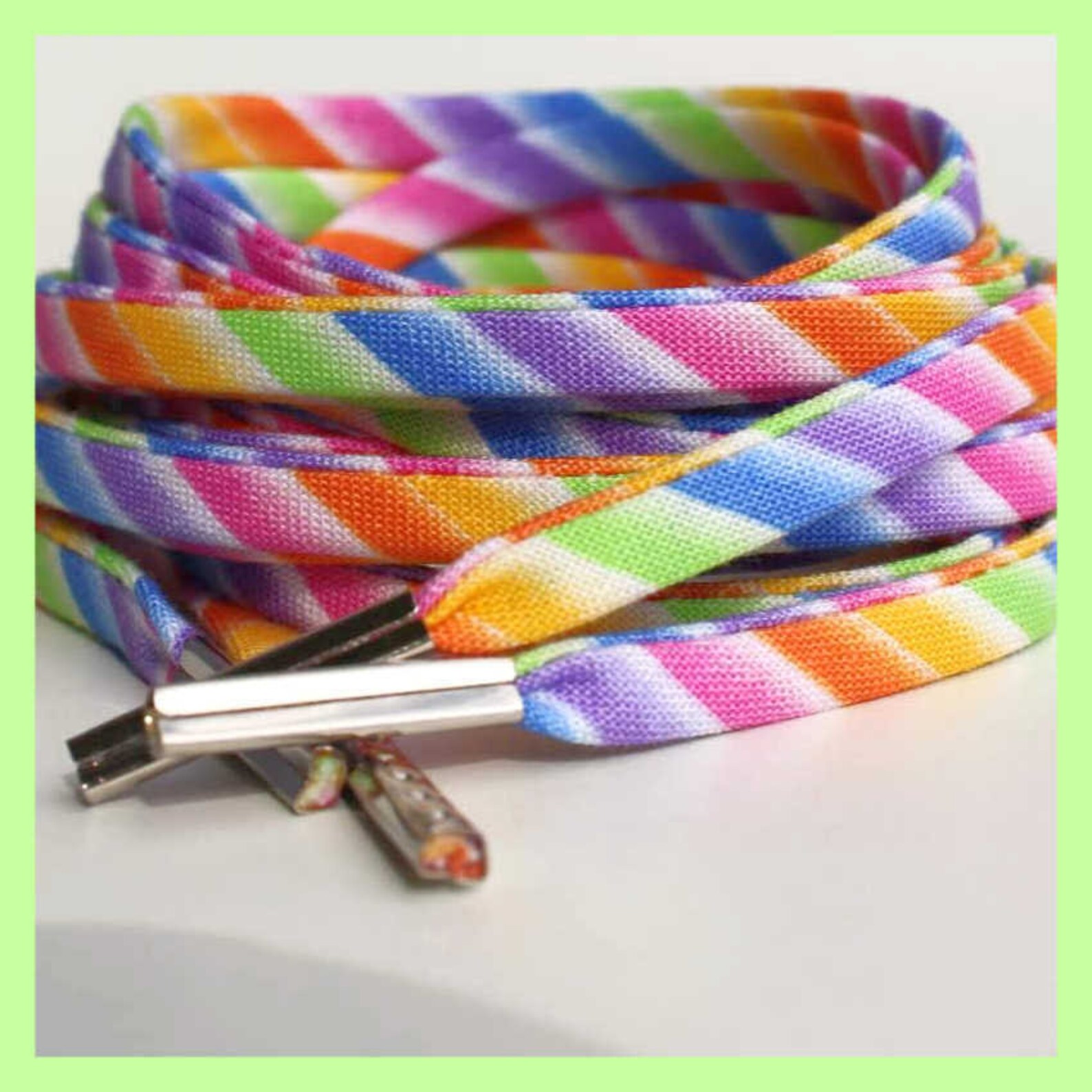 Shoelaces Pastel Rainbow Multi Colored Shoe Laces Etsy