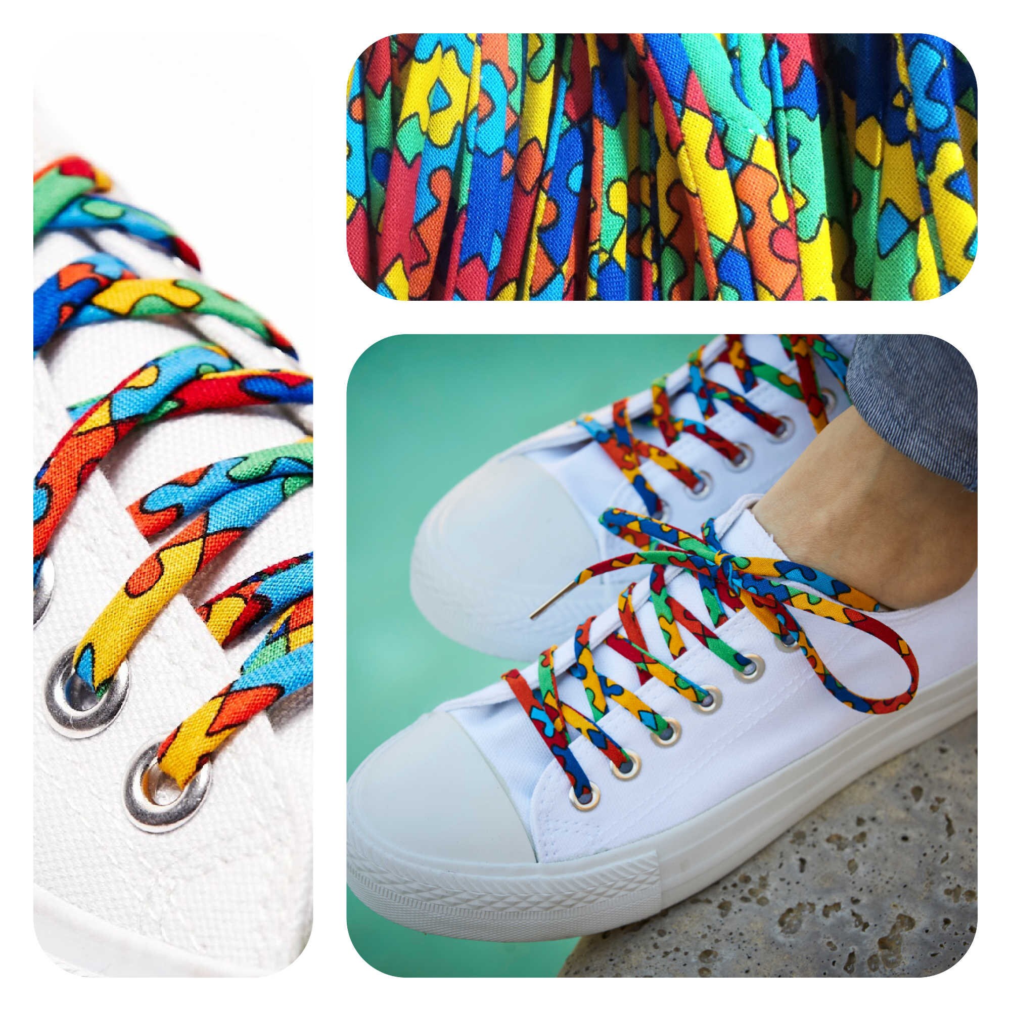 Jigsaw Puzzle Shoelaces Autism Awareness Metal Tipped Shoe Etsy