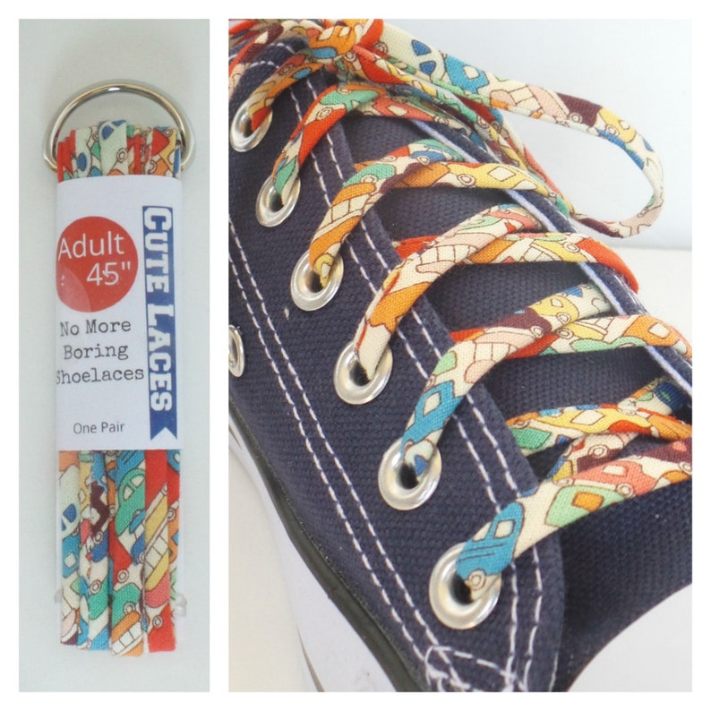 Metal Tipped Shoestrings Shoelaces covered in Tiny Cars Great for Teaching Kids to Tie Their Laces Passed a Driving Test Gift