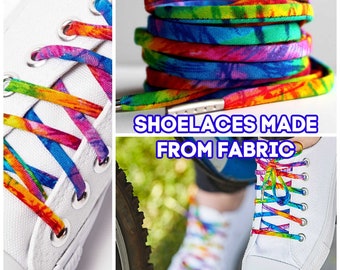 Tie Dye Shoelaces with Metal Tips - Rainbow Shoe Laces - Perfect for PRIDE - High Tops & Low Tops - Kiddos and Adults lengths