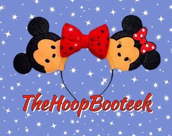 Mouse ears bow headband. Mickey Ears. Minnie ears. Digital embroidery design download. ITH project In the Hoop Halloween. Christmas headband