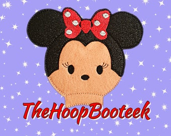 Single Girl Mouse ears bow headband. Mickey Ears. Minnie ears. Digital embroidery design download. ITH project In the Hoop Halloween