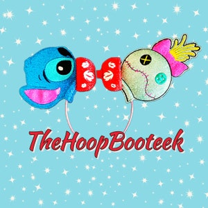Blue Alien / Mickey Ears / Lilo and Stitch / Digital embroidery design download/ Headband/ ITH project In the Hoop / Halloween / Mouse Ears