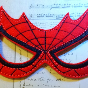 spiderman super hero inspired mask ITH Project In the Hoop Embroidery Design Costume, Cosplay, Fancy dress, Masquerade Photo booth halloween