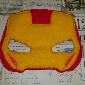 Iron man super hero inspirierte Maske ITH Project In the Hoop Embroidery Design Kostüm, Cosplay, Ausgefallenes Kleid, Masquerade, Fotoständer Halloween