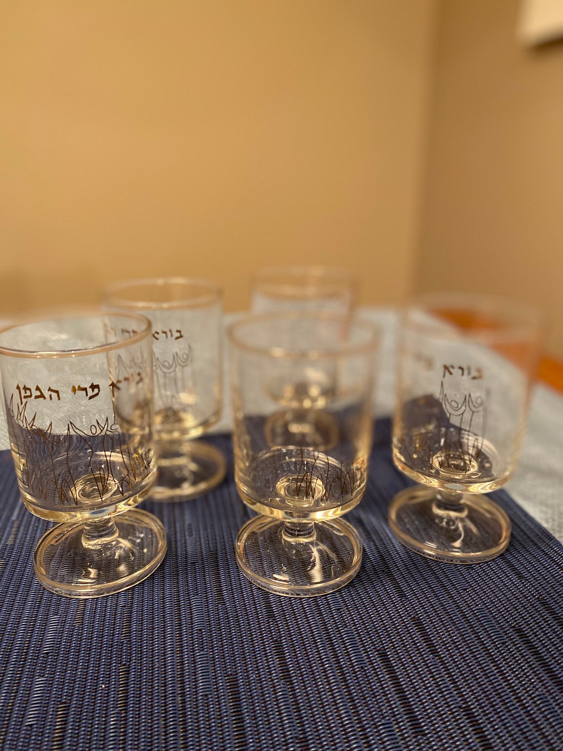 Set of five Judaica Shabbat Shabbath wine Hebrew blessing Etsy