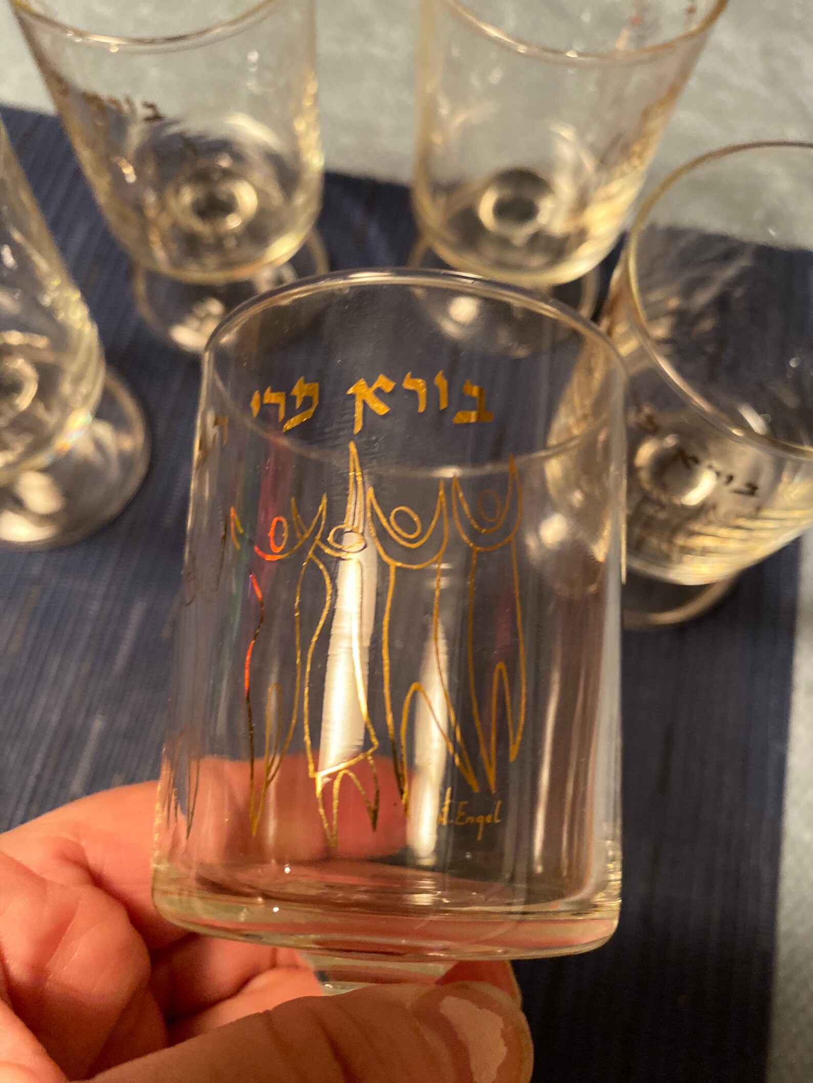 Set of five Judaica Shabbat Shabbath wine Hebrew blessing Etsy