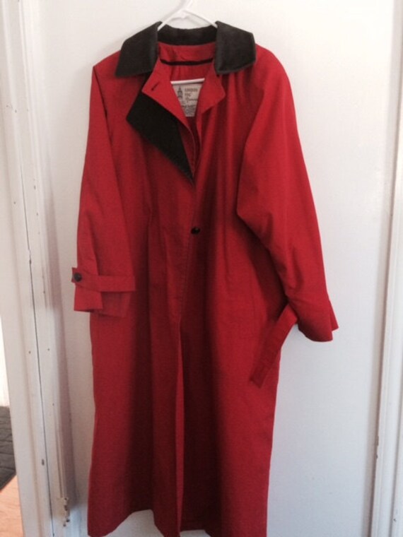 London Fog Red Raincoat Removable Zip 