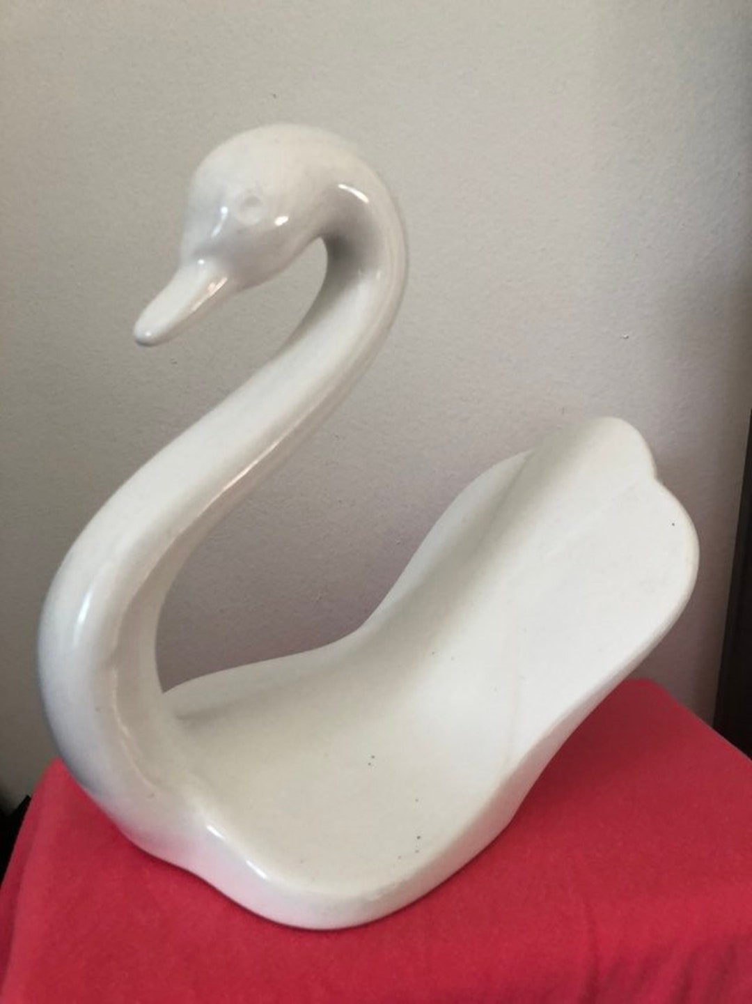 Vintage White Ceramic Swan Towel Holder Bathroom Decor Etsy