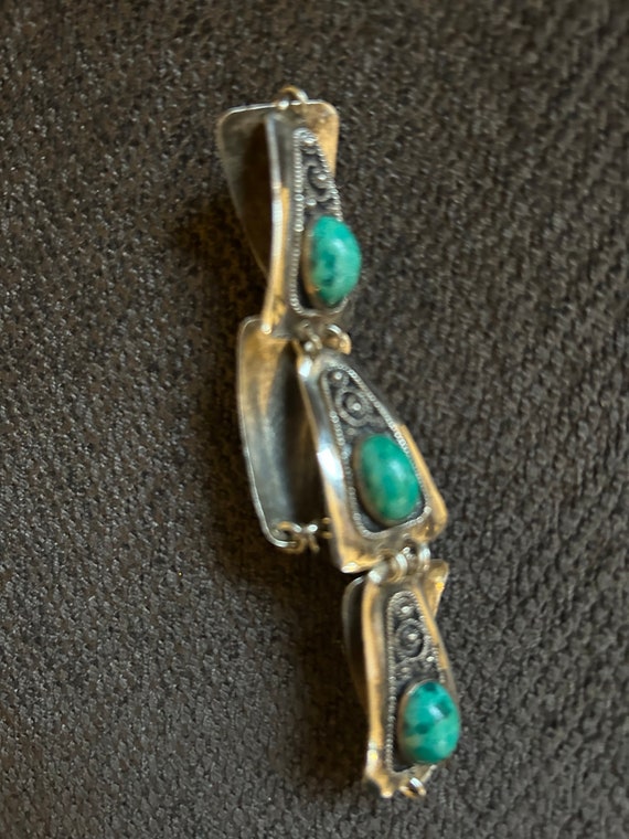 Vintage Israeli Sterling Silver Eilat Stone Bracel