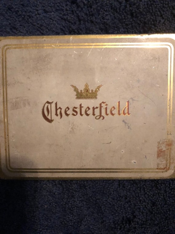 skøn Genoptag cigaret Chesterfield Tobabacco Tin Vintage Gold Patina Cigarette | Etsy