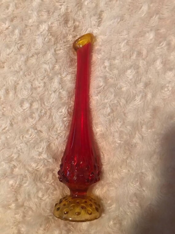 Vintage Fenton Amberina Swung Glass Vase Art Glass Bud Vase Etsy etsy
