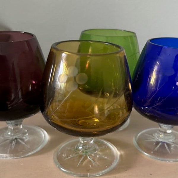 Mini Colored Snifter Glasses Etsy