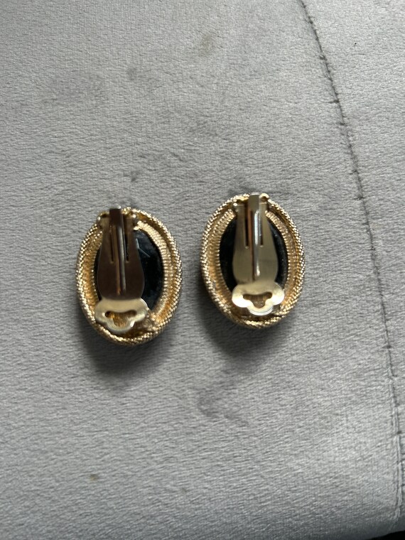Donald Stannard smokey crystal clip on  earrings - image 3