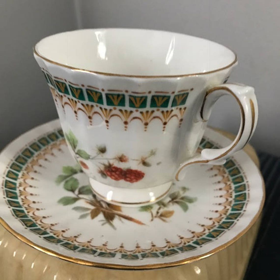 Duchess Bone China Raspberrry Tea Cup and Saucer, Tea Set, Antique Tea