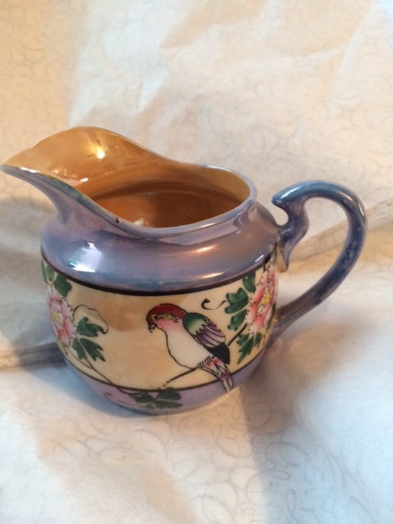Lusterware Hand Painted Creamer/ Pitcher Made In Japan Bird Etsy
