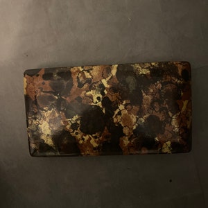 Boîte à bijoux de voyage vintage pochette rigide en écaille de tortue mêlée