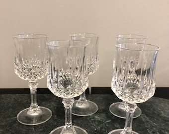 Set of 5 ( five) lead crystal cordial glasses - replacement stemware