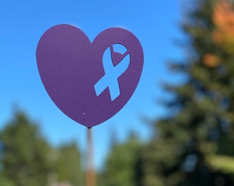 5.5" Metal CAUSE Heart Yard Stake, Love, Tribute
