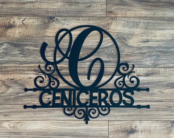 Split Letter Monogram Family Name