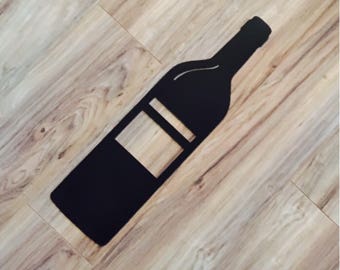 MEDIUM Metal Wine Bottle Silhouette 14"