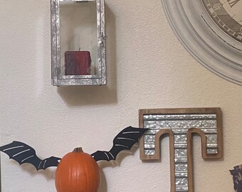 Metal Bat Pumpkin Decorating Kit, Halloween, Thanksgiving Fall, Carve-less, Goth