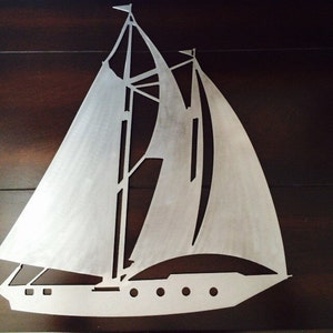 Metal Sailboat Silhouette, Wall Hanging 15&quot; x 17&quot;