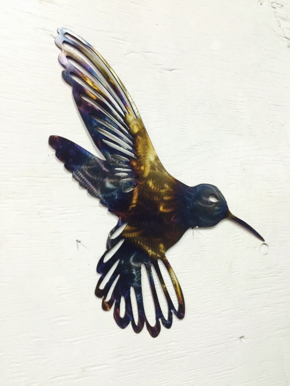 Metal Humming Bird Wall Hanging 12 X 8.5 Etsy