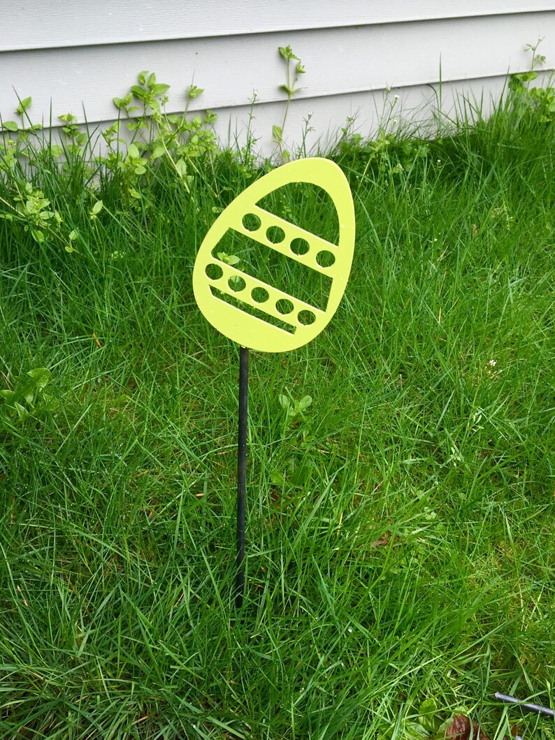 Metal SET Easter Egg Garden & Yard Stakes Etsy