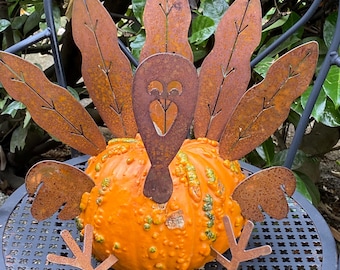 MINI Metal Turkey Pumpkin Decorating Kit, Thanksgiving, Fall, Autumn, Halloween, Carve-less