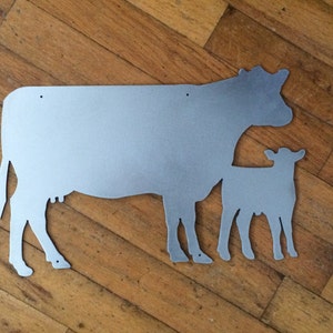 Metal Cow & Calf 15&quot;